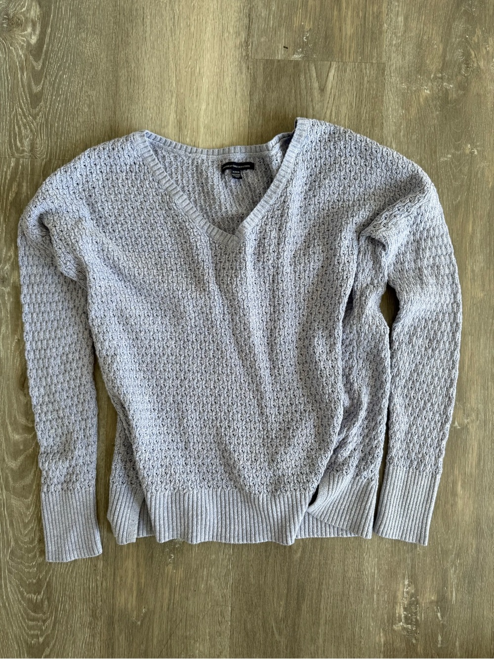 American Eagle Outfitters Light Gray V-Neck Sweater